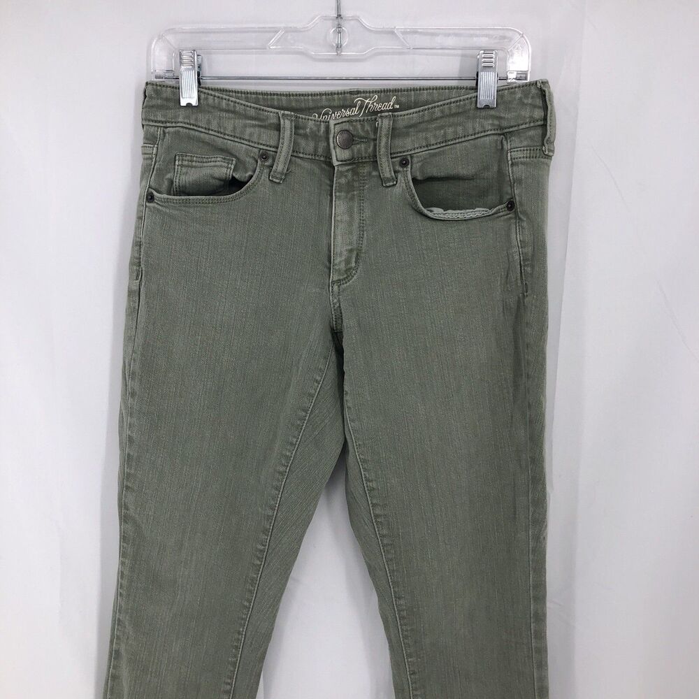 Universal Thread Sage Green Mid Rise Skinny Stretchy Denim Jeans 6/28R (29x28)